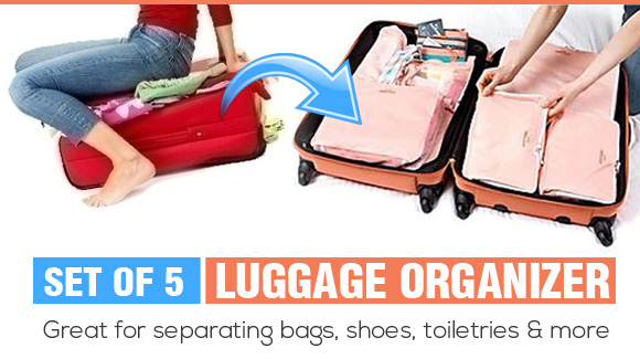 set of 5 luggage organiser