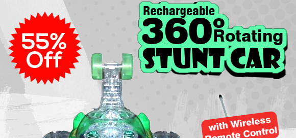 Rechargeable 360 degree rotating stunt car