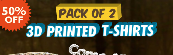 Pack of 2 3D Printed T-shirts