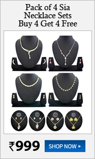 Pack of 4 sia necklace set - Buy 4 Get 4 Free Rs.999 shop now cod available