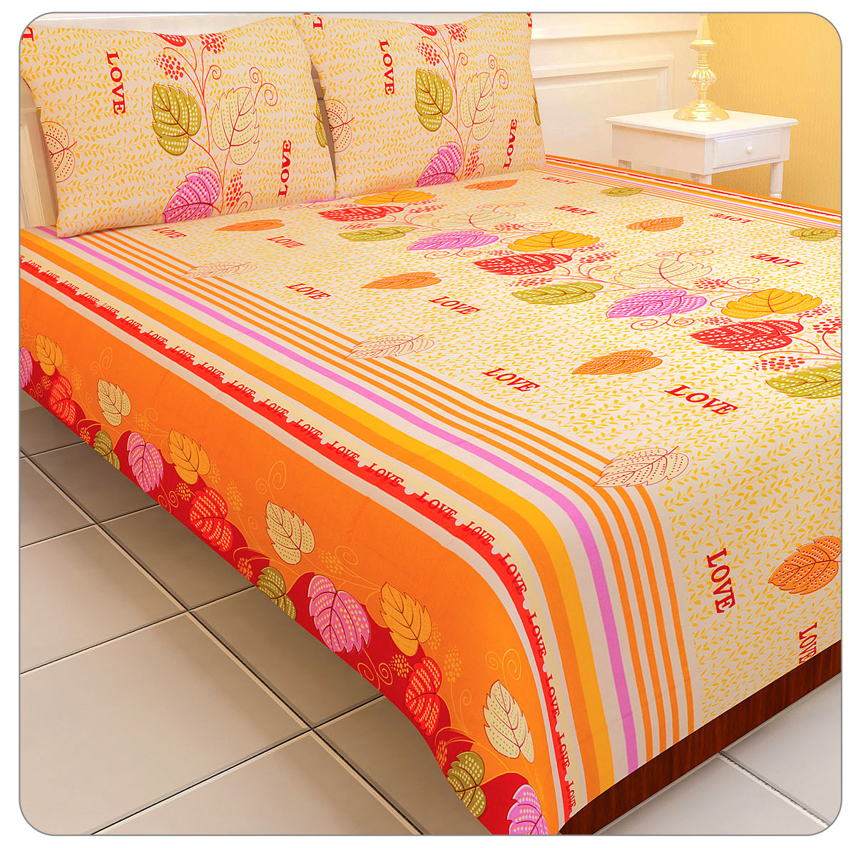 Buy Luxury Queen 8 Designer Double Bed Sheets with 16 Pillow Covers