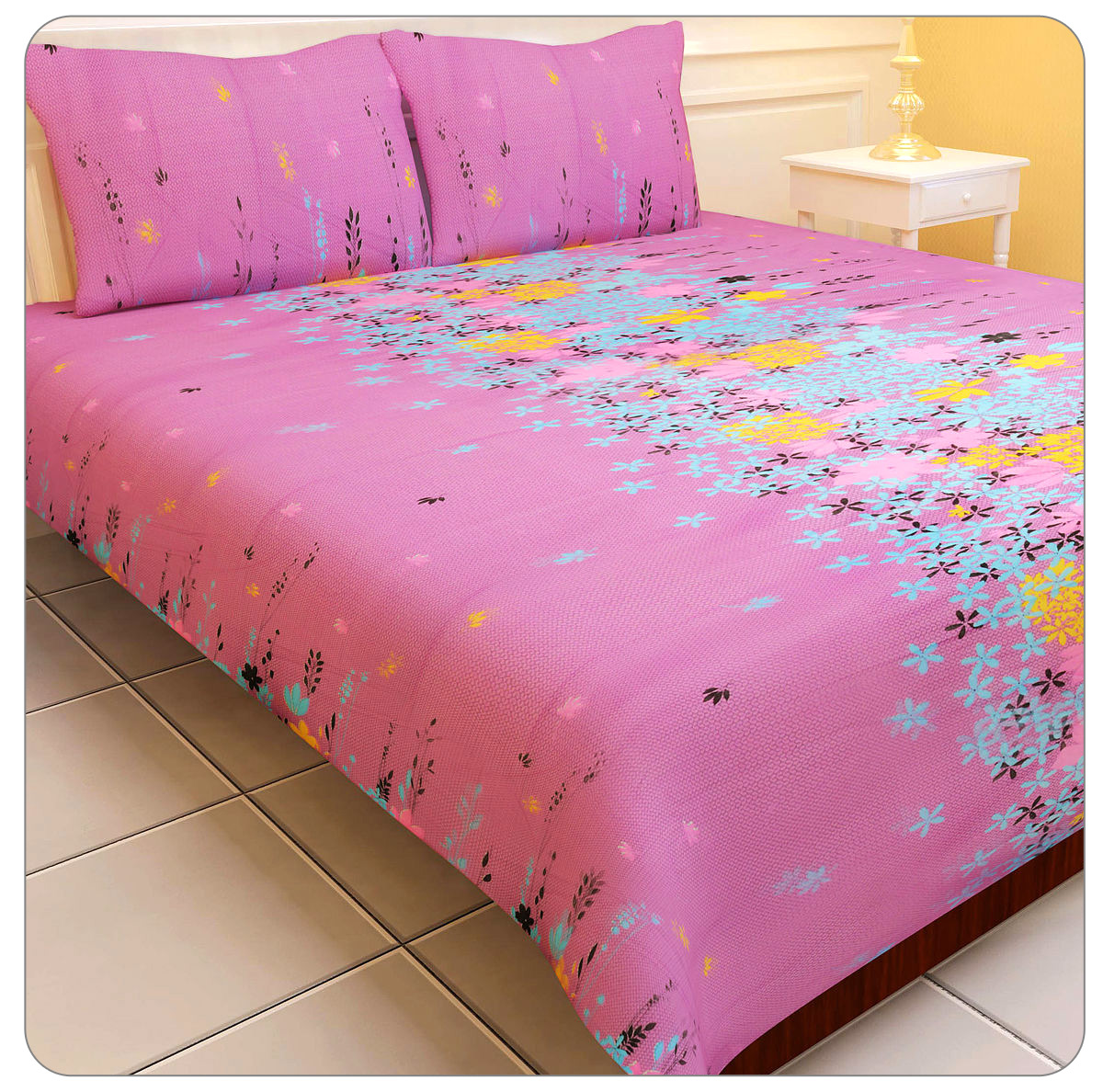 Buy Luxury Queen 8 Designer Double Bed Sheets with 16 Pillow Covers